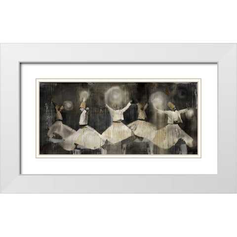 Sufi Dancer Men II White Modern Wood Framed Art Print with Double Matting by Wiley, Marta