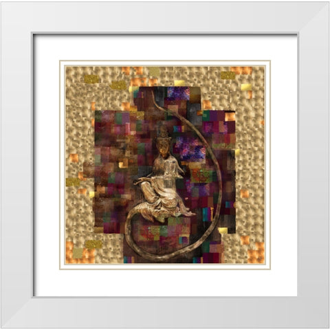 Quan Yin White Modern Wood Framed Art Print with Double Matting by Wiley, Marta