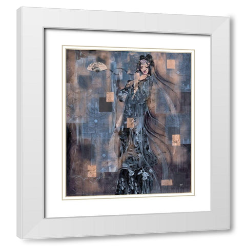 Geisha Tattoo I White Modern Wood Framed Art Print with Double Matting by Wiley, Marta