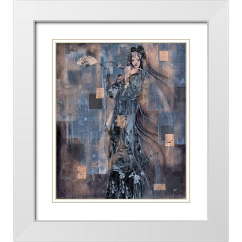 Geisha Tattoo I White Modern Wood Framed Art Print with Double Matting by Wiley, Marta