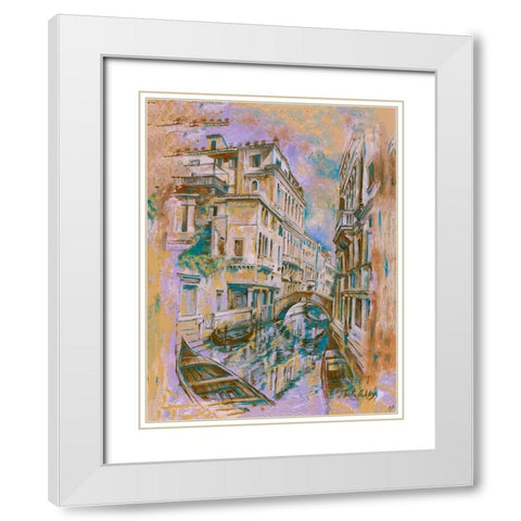 Italy beige, purple White Modern Wood Framed Art Print with Double Matting by Wiley, Marta