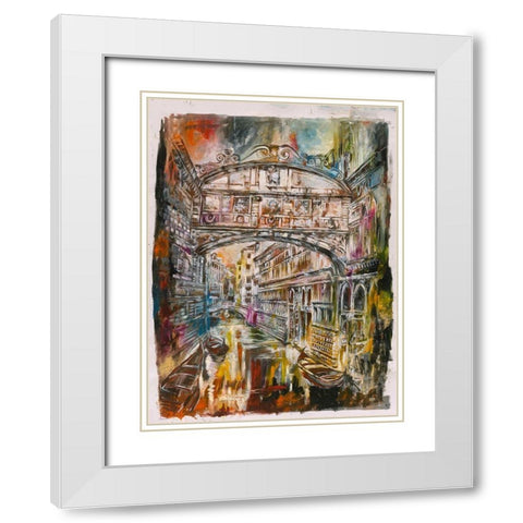 Gray Tones Venice White Modern Wood Framed Art Print with Double Matting by Wiley, Marta