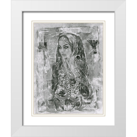 BandW Woman White Modern Wood Framed Art Print with Double Matting by Wiley, Marta