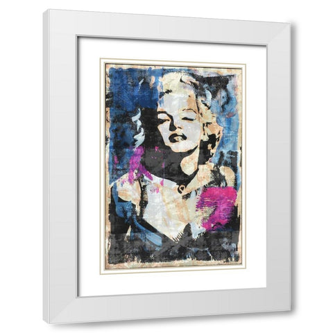 Marilyn Monroe White Modern Wood Framed Art Print with Double Matting by Wiley, Marta