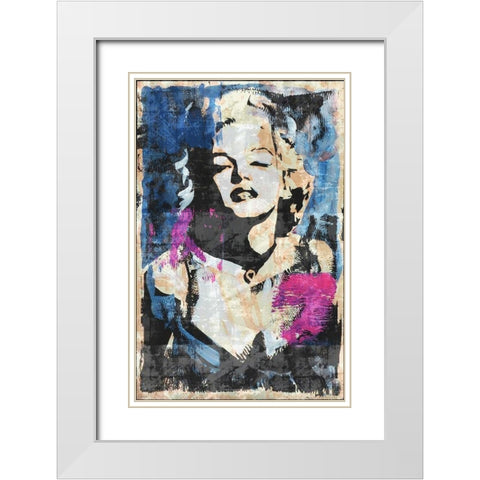Marilyn Monroe White Modern Wood Framed Art Print with Double Matting by Wiley, Marta