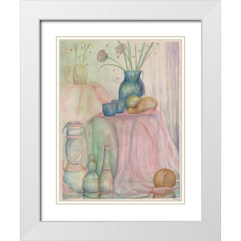 Watercolor Stilllife age 9 White Modern Wood Framed Art Print with Double Matting by Wiley, Marta