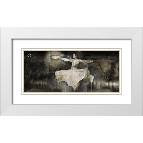 Sufi Dancer White Modern Wood Framed Art Print with Double Matting by Wiley, Marta