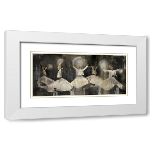 Sufi Dancer Male White Modern Wood Framed Art Print with Double Matting by Wiley, Marta