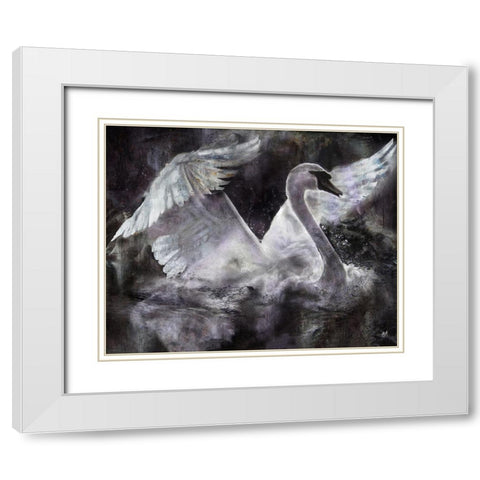 Swan I White Modern Wood Framed Art Print with Double Matting by Wiley, Marta