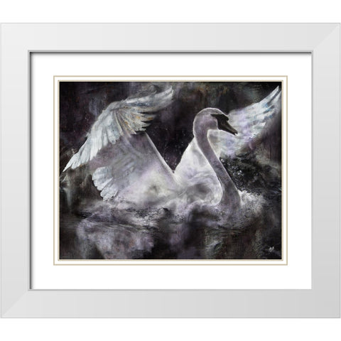 Swan I White Modern Wood Framed Art Print with Double Matting by Wiley, Marta