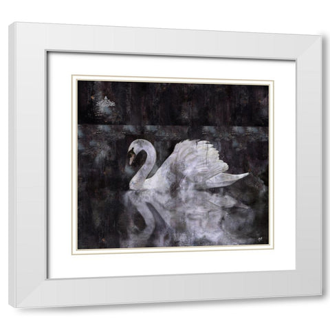 Swan II White Modern Wood Framed Art Print with Double Matting by Wiley, Marta