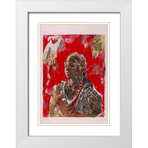 Red African White Modern Wood Framed Art Print with Double Matting by Wiley, Marta