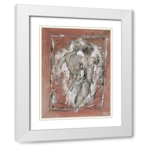 Lovers III White Modern Wood Framed Art Print with Double Matting by Wiley, Marta