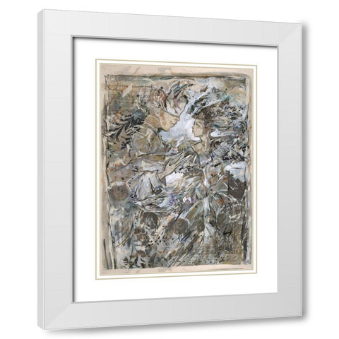 Couple V- Golden White Modern Wood Framed Art Print with Double Matting by Wiley, Marta