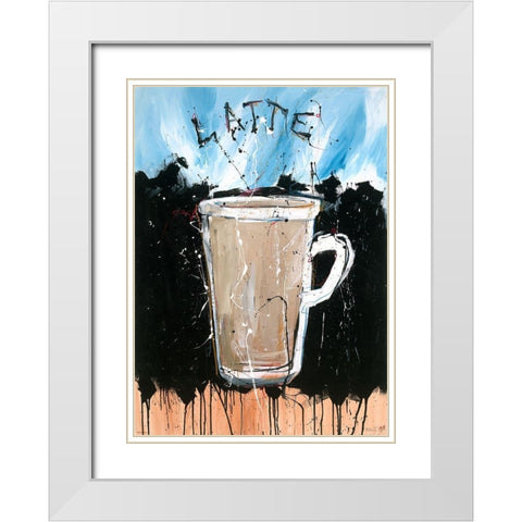 Latte Light colors White Modern Wood Framed Art Print with Double Matting by Wiley, Marta
