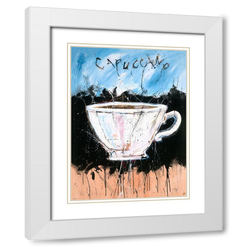 Cappuccino White Modern Wood Framed Art Print with Double Matting by Wiley, Marta