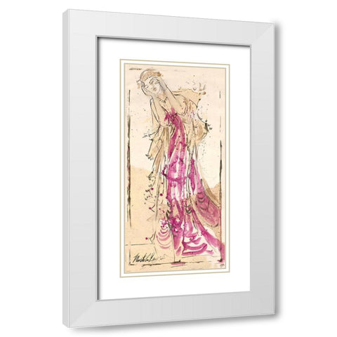 Abstract figure III lighter colors White Modern Wood Framed Art Print with Double Matting by Wiley, Marta