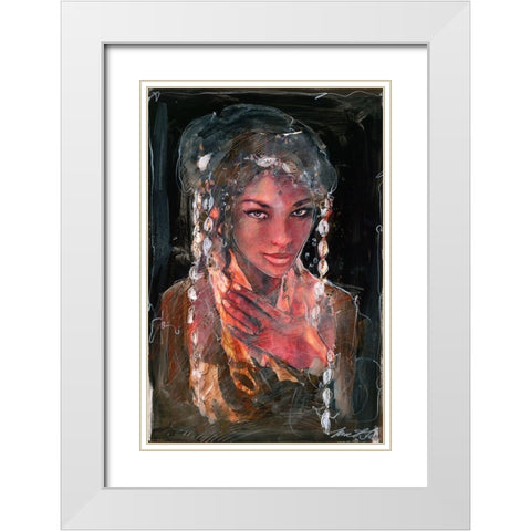 African shells V White Modern Wood Framed Art Print with Double Matting by Wiley, Marta