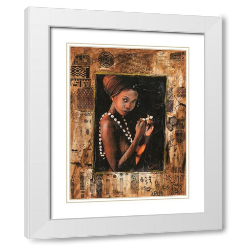 African Queen IIII White Modern Wood Framed Art Print with Double Matting by Wiley, Marta
