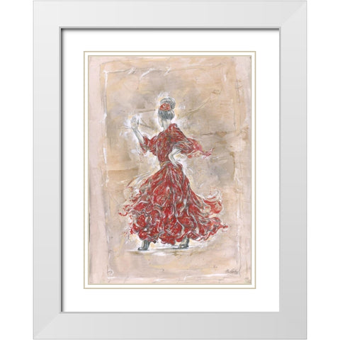 Flamenco III White Modern Wood Framed Art Print with Double Matting by Wiley, Marta