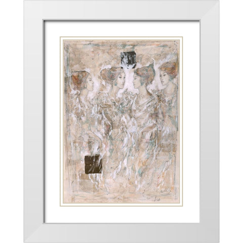 Behind The Curtain White Modern Wood Framed Art Print with Double Matting by Wiley, Marta