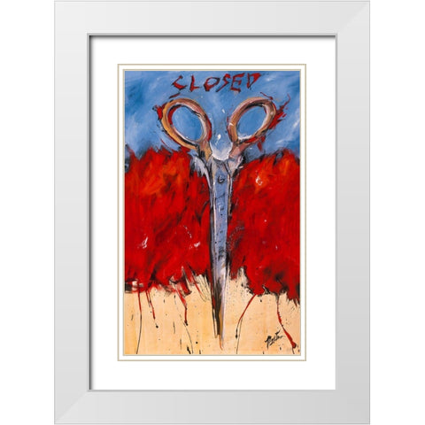 Closed White Modern Wood Framed Art Print with Double Matting by Wiley, Marta