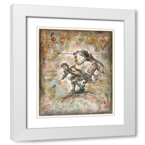 Flute Players-Beige White Modern Wood Framed Art Print with Double Matting by Wiley, Marta