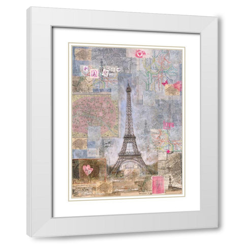 Paris I White Modern Wood Framed Art Print with Double Matting by Wiley, Marta