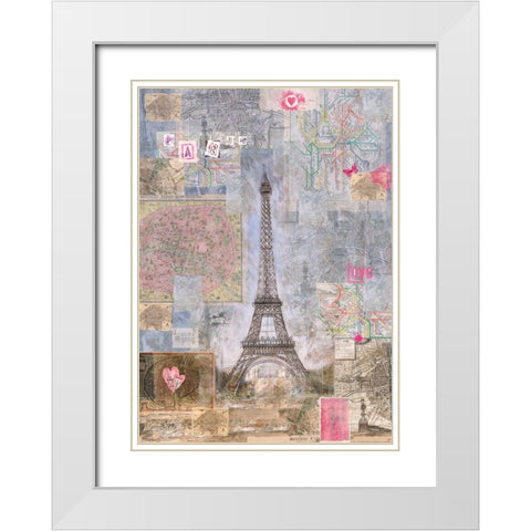 Paris I White Modern Wood Framed Art Print with Double Matting by Wiley, Marta