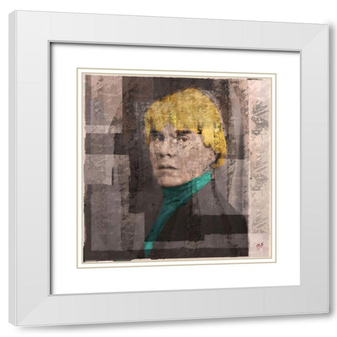 Andy Warhol Silkscreen I White Modern Wood Framed Art Print with Double Matting by Wiley, Marta