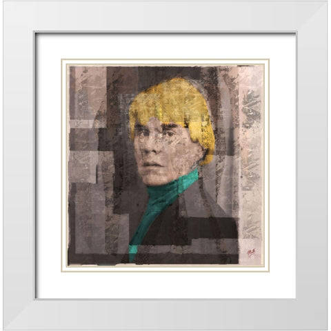 Andy Warhol Silkscreen I White Modern Wood Framed Art Print with Double Matting by Wiley, Marta