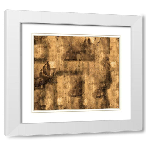 Abstact Ochre White Modern Wood Framed Art Print with Double Matting by Wiley, Marta