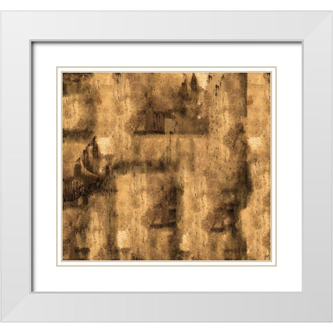 Abstact Ochre White Modern Wood Framed Art Print with Double Matting by Wiley, Marta