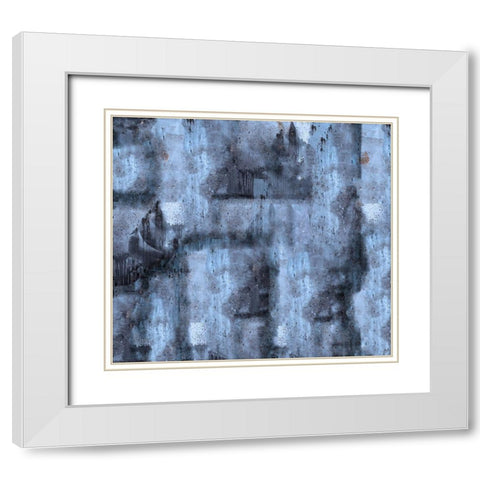 Abstract Blue White Modern Wood Framed Art Print with Double Matting by Wiley, Marta