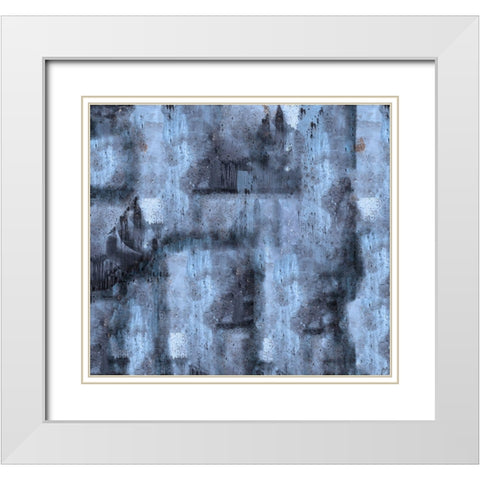 Abstract Blue White Modern Wood Framed Art Print with Double Matting by Wiley, Marta