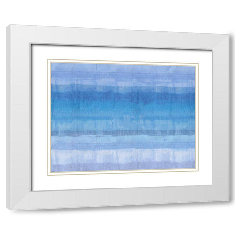 Ocean study Blue White Modern Wood Framed Art Print with Double Matting by Wiley, Marta