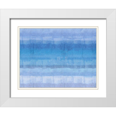 Ocean study Blue White Modern Wood Framed Art Print with Double Matting by Wiley, Marta