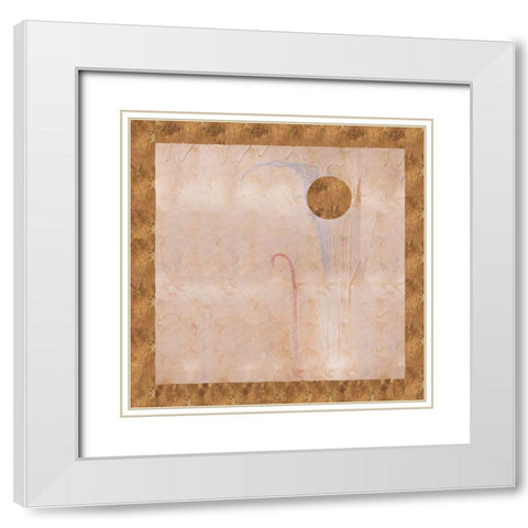 Abstract Sun I White Modern Wood Framed Art Print with Double Matting by Wiley, Marta