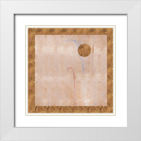 Abstract Sun I White Modern Wood Framed Art Print with Double Matting by Wiley, Marta