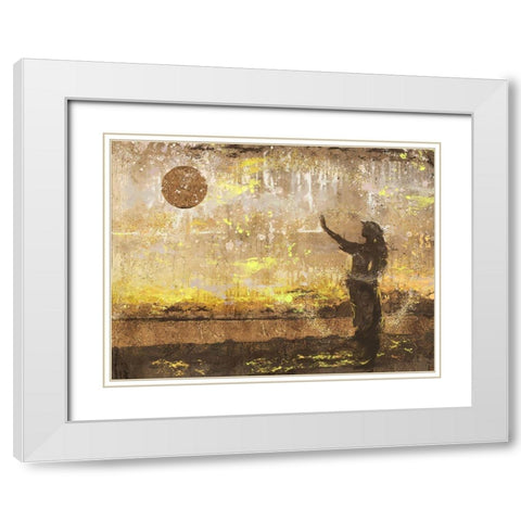 Hawain Sun Salutation White Modern Wood Framed Art Print with Double Matting by Wiley, Marta