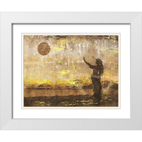Hawain Sun Salutation White Modern Wood Framed Art Print with Double Matting by Wiley, Marta