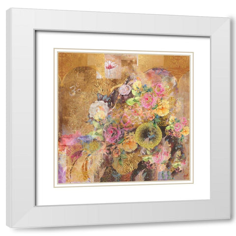 Rose Abstract White Modern Wood Framed Art Print with Double Matting by Wiley, Marta