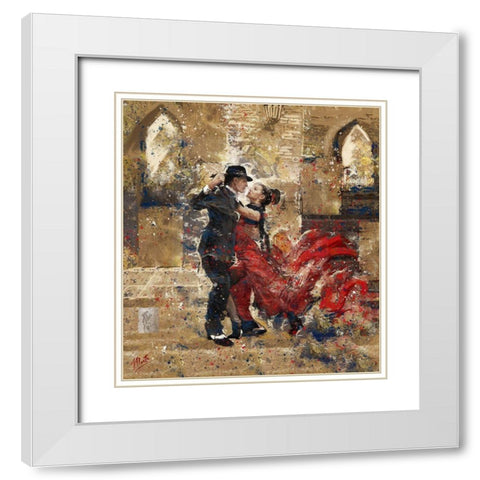 Tango I White Modern Wood Framed Art Print with Double Matting by Wiley, Marta