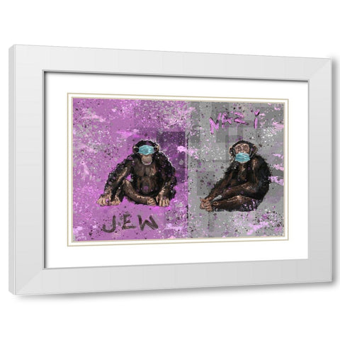Monkey Mind II White Modern Wood Framed Art Print with Double Matting by Wiley, Marta