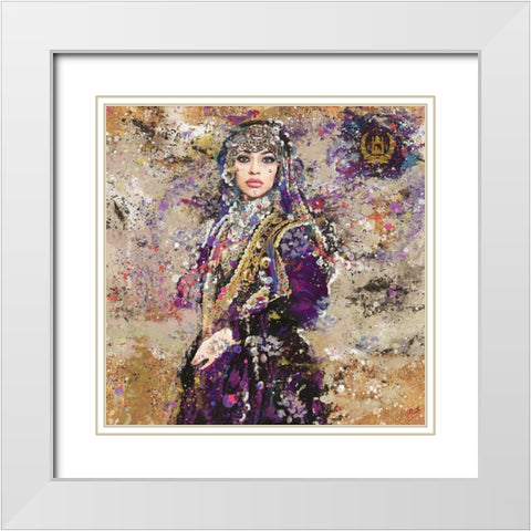 Afganistan V White Modern Wood Framed Art Print with Double Matting by Wiley, Marta