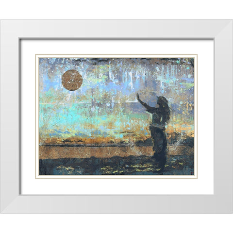 Sun Salutation Blue White Modern Wood Framed Art Print with Double Matting by Wiley, Marta