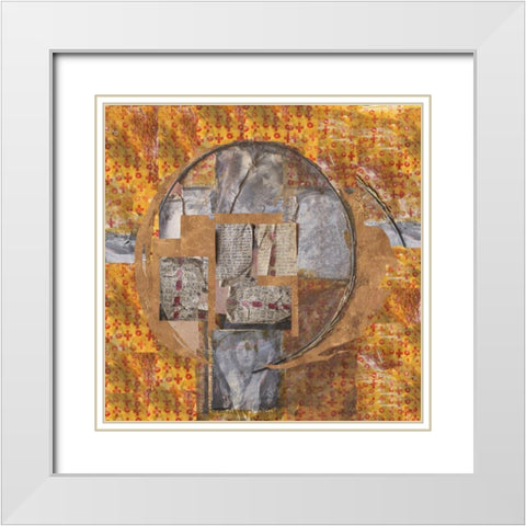 Golden Abstract III White Modern Wood Framed Art Print with Double Matting by Wiley, Marta