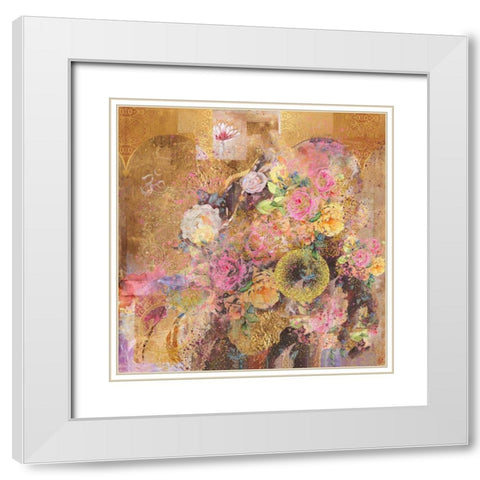 Floral Abstract White Modern Wood Framed Art Print with Double Matting by Wiley, Marta