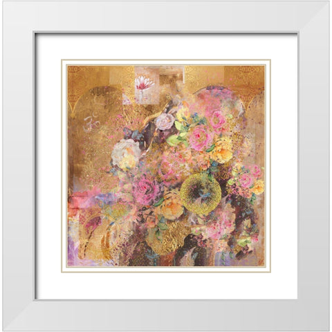 Floral Abstract White Modern Wood Framed Art Print with Double Matting by Wiley, Marta