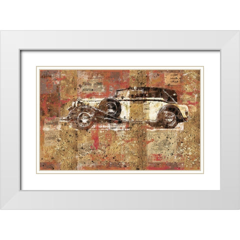 Vintage White Car White Modern Wood Framed Art Print with Double Matting by Wiley, Marta
